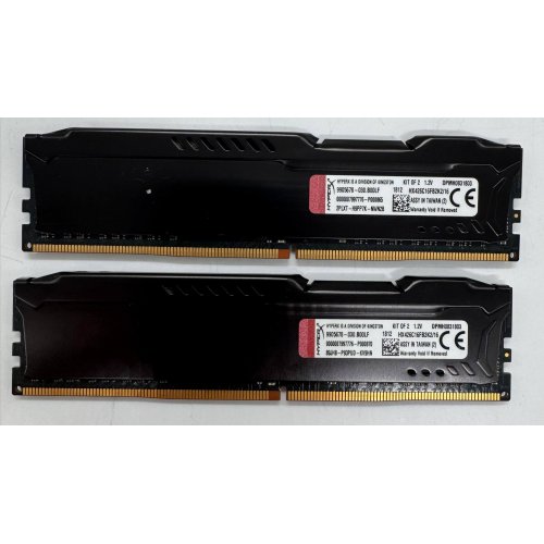Озу HyperX DDR4 16GB (2x8GB) 2666Mhz FURY Black (HX426C16FB2K2/16) (Восстановлено продавцом, 906585) купить в Украине | Telemart фото