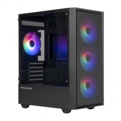 Корпус Prologix E107 Tempered Glass без БП Black (Восстановлено продавцом, 906605)
