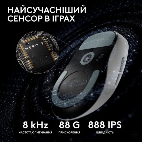 Уцінка миша Logitech G Pro X Superlight 2 Dex Lightspeed Wireless (910-007365) White (Розкрита упаковка, 906813) купити в Україні | Telemart фото