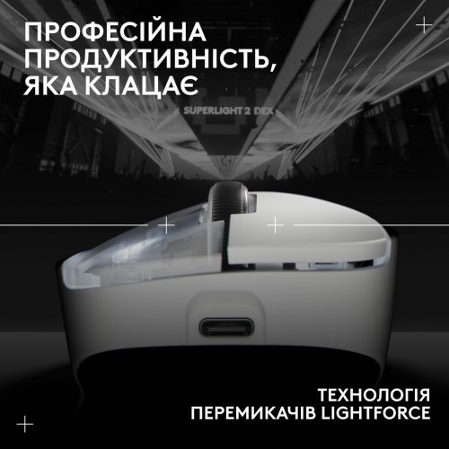 Уцінка миша Logitech G Pro X Superlight 2 Dex Lightspeed Wireless (910-007365) White (Розкрита упаковка, 906813) купити в Україні | Telemart фото