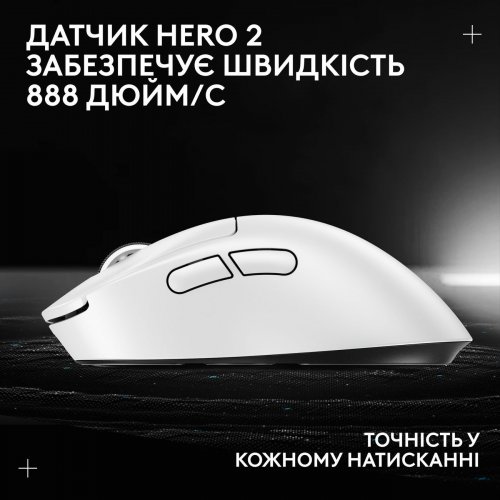 Уцінка миша Logitech G Pro X Superlight 2 Dex Lightspeed Wireless (910-007365) White (Розкрита упаковка, 906813) купити в Україні | Telemart фото