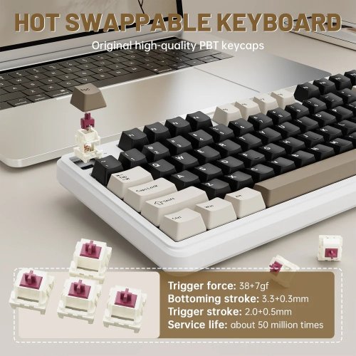 Уценка клавиатура Attack Shark X98 Pro RGB Linear Blueberry Switch Wireless (AS-6972792470559-CW-UA) Cheese White (Вскрытая упаковка, 907040) купить в Украине | Telemart фото