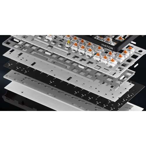 Уцінка клавіатура HATOR Icefall Pro Aurum Orange Linear Rev.2.0 Wireless (HTK450UA) Black (Розкрита упаковка, 907098) купити в Україні | Telemart фото