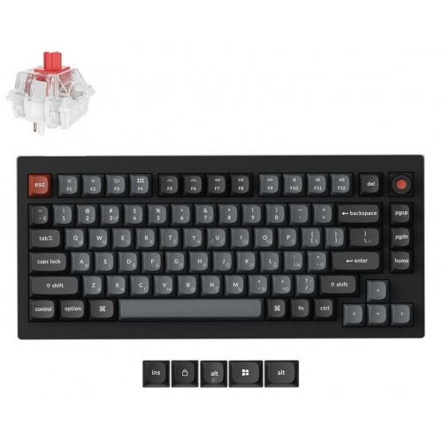 Уцінка клавіатура Keychron V1 8K Keychron Super Red Switch (V1W-D1-UA) Black (Розкрита упаковка, 907138) купити в Україні | Telemart фото