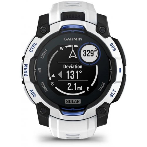 Розумний годинник Garmin Instinct 3 45mm Solar (010-02934-03) Whitestone купити в Україні | Telemart фото