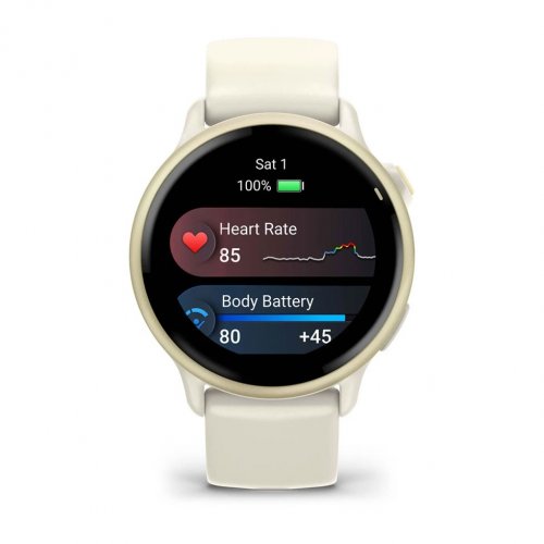 Умные часы Garmin Vivoactive 6 (010-02985-41) Lunar Gold/Bone купить в Украине | Telemart фото