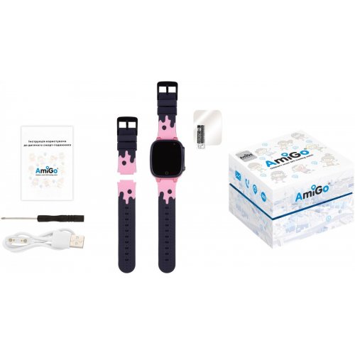 Детские смарт-часы AmiGo GO008 MILKY GPS WIFI Pink купить в Украине | Telemart фото
