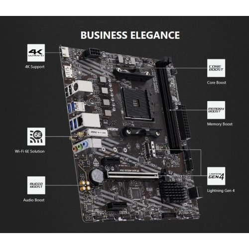 Материнская плата MSI PRO B550M WIFI6E (sAM4, AMD B550) купить в Украине | Telemart фото
