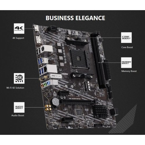 Материнская плата MSI PRO A520M WIFI6E (sAM4, AMD A520) купить в Украине | Telemart фото