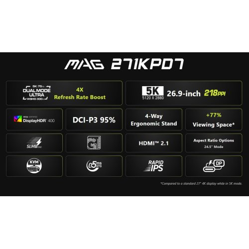 Монитор MSI 27" MAG 271KPD7 Black купить в Украине | Telemart фото