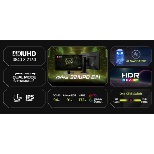 Монитор MSI 31.5" MAG 321UPD E14 Black купить в Украине | Telemart фото