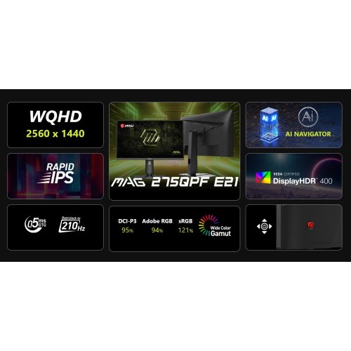 Монитор MSI 27" MAG 275QPF E21 Black купить в Украине | Telemart фото