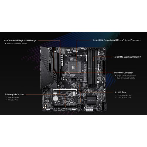 Материнська плата Gigabyte B550M X AORUS ELITE (sAM4, AMD B550) купити в Україні | Telemart фото