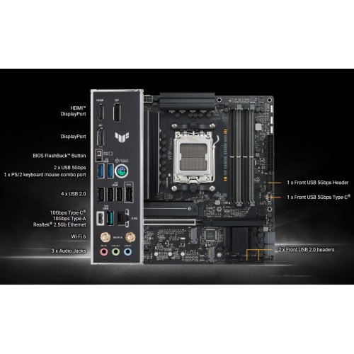 Материнська плата Asus TUF GAMING B850M WIFI (sAM5, AMD B850) купити в Україні | Telemart фото