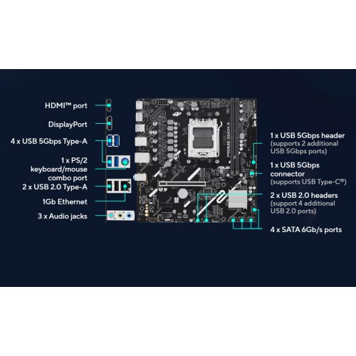 Материнська плата Asus PRIME B840M-R-CSM (sAM5, AMD B840) купити в Україні | Telemart фото