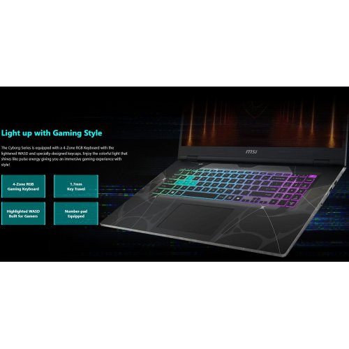 Ноутбук MSI Cyborg A17 AI B2HWFKG-038XUA (9S7-17UL32-038) Translucent Black купити в Україні | Telemart фото
