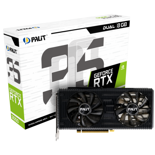 Відеокарта Palit GeForce RTX 3050 Dual 8192MB (NE63050019P1-190AD) (Відновлено продавцем, 907432) купити в Україні | Telemart фото