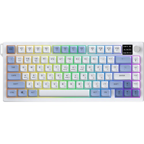 Клавіатура Ajazz AF82 RGB Wireless With Screen (AF82-BW) Blue/White купити в Україні | Telemart фото