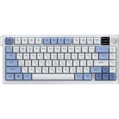 Клавіатура Ajazz AF82 RGB Wireless With Screen (AF82-BW) Blue/White купити в Україні | Telemart фото