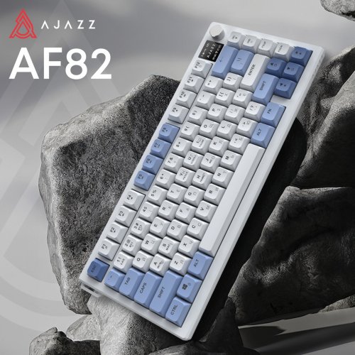 Клавіатура Ajazz AF82 RGB Wireless With Screen (AF82-BW) Blue/White купити в Україні | Telemart фото