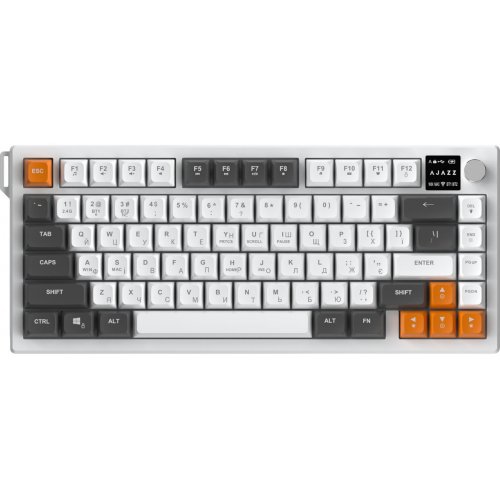 Клавиатура Ajazz AF82 RGB Wireless With Screen (AF82-GWO) Gray/White/Orange купить в Украине | Telemart фото