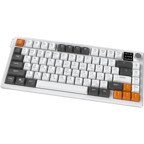 Клавиатура Ajazz AF82 RGB Wireless With Screen (AF82-GWO) Gray/White/Orange купить в Украине | Telemart фото