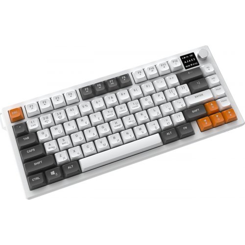 Клавиатура Ajazz AF82 RGB Wireless With Screen (AF82-GWO) Gray/White/Orange купить в Украине | Telemart фото