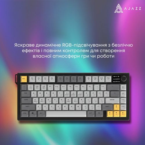Клавиатура Ajazz AF82 RGB Wireless With Screen (AF82-GWO) Gray/White/Orange купить в Украине | Telemart фото