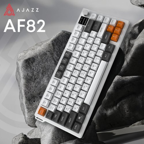 Клавиатура Ajazz AF82 RGB Wireless With Screen (AF82-GWO) Gray/White/Orange купить в Украине | Telemart фото
