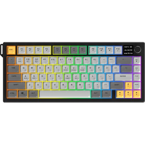 Клавиатура Ajazz AF82 RGB Wireless With Screen (AF82-BGY) Black/Gray/Yellow купить в Украине | Telemart фото