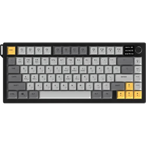 Клавиатура Ajazz AF82 RGB Wireless With Screen (AF82-BGY) Black/Gray/Yellow купить в Украине | Telemart фото