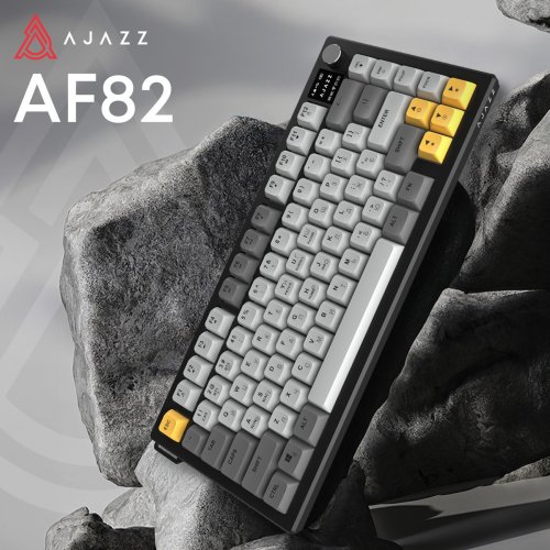 Клавиатура Ajazz AF82 RGB Wireless With Screen (AF82-BGY) Black/Gray/Yellow купить в Украине | Telemart фото
