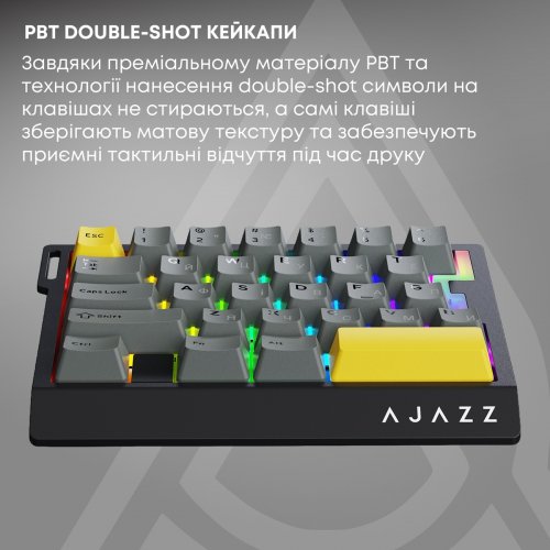 Клавіатура Ajazz AK029 RGB Ice Island Magnetic Switch (AK029-I-BY) Black/Yellow купити в Україні | Telemart фото