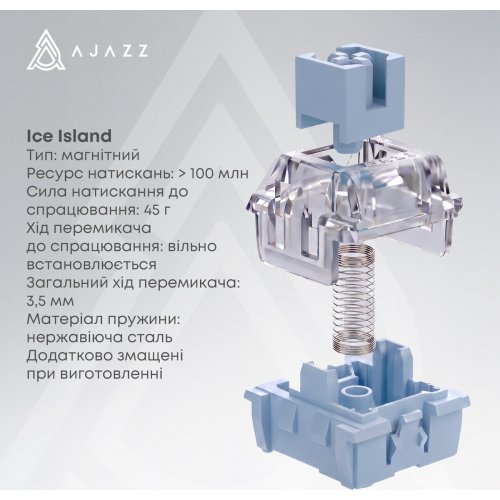 Клавіатура Ajazz AK029 RGB Ice Island Magnetic Switch (AK029-I-BY) Black/Yellow купити в Україні | Telemart фото