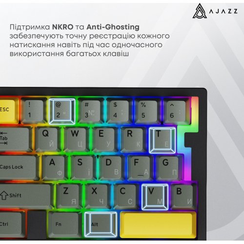 Клавіатура Ajazz AK029 RGB Ice Island Magnetic Switch (AK029-I-BY) Black/Yellow купити в Україні | Telemart фото