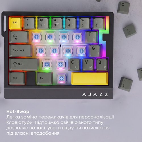 Клавиатура Ajazz AK029 RGB Ice Island Magnetic Switch (AK029-I-WB) White/Blue купить в Украине | Telemart фото