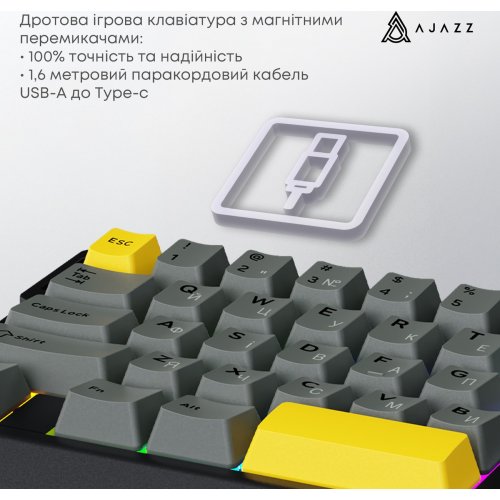 Клавиатура Ajazz AK029 RGB Ice Island Magnetic Switch (AK029-I-WB) White/Blue купить в Украине | Telemart фото