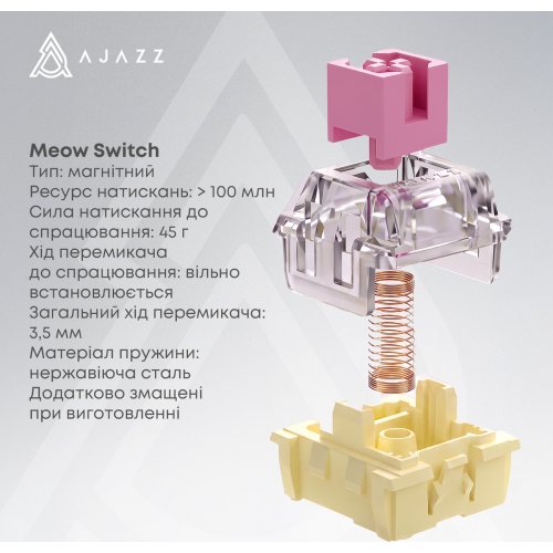 Клавіатура Ajazz AK029 RGB Meow Magnetic Switch (AK029-M-Y) Beige купити в Україні | Telemart фото