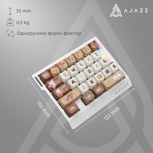 Клавіатура Ajazz AK029 RGB Meow Magnetic Switch (AK029-M-Y) Beige купити в Україні | Telemart фото
