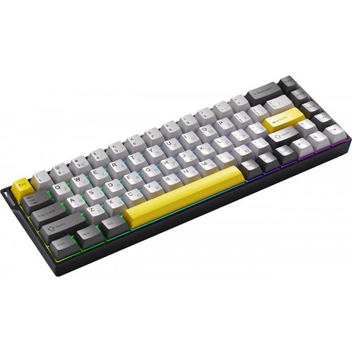 Клавіатура Ajazz AK680 V2 RGB Ice Island Magnetic Switch (AK680-V2-I-BGY) Black/Gray/Yellow купити в Україні | Telemart фото
