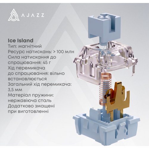 Клавіатура Ajazz AK680 V2 RGB Ice Island Magnetic Switch (AK680-V2-I-BGY) Black/Gray/Yellow купити в Україні | Telemart фото
