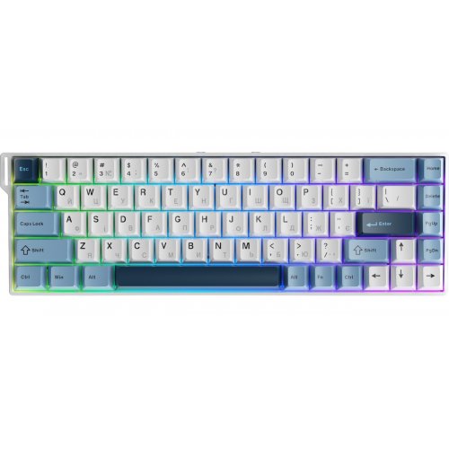 Клавіатура Ajazz AK680 V2 RGB Ice Island Magnetic Switch (AK680-V2-I-GB) Gray/Blue купити в Україні | Telemart фото