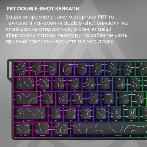 Клавіатура Ajazz AK680 V2 RGB Ice Island Magnetic Switch (AK680-V2-I-GB) Gray/Blue купити в Україні | Telemart фото