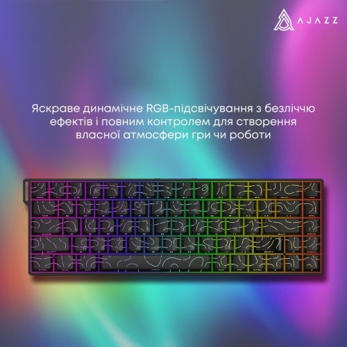 Клавіатура Ajazz AK680 V2 RGB Ice Island Magnetic Switch (AK680-V2-I-GB) Gray/Blue купити в Україні | Telemart фото