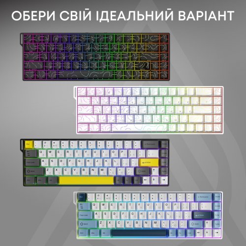 Клавіатура Ajazz AK680 V2 RGB Ice Island Magnetic Switch (AK680-V2-I-GB) Gray/Blue купити в Україні | Telemart фото