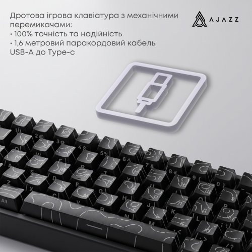 Клавіатура Ajazz AK680 V2 RGB Ice Island Magnetic Switch (AK680-V2-I-GB) Gray/Blue купити в Україні | Telemart фото