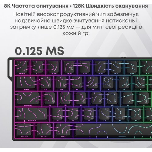 Клавіатура Ajazz AK680 V2 RGB Ice Island Magnetic Switch (AK680-V2-I-GB) Gray/Blue купити в Україні | Telemart фото