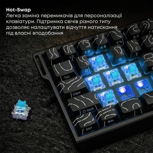 Клавиатура Ajazz AK680 V2 RGB Ice Island Magnetic Switch (AK680-V2-I-S-B) Black купить в Украине | Telemart фото