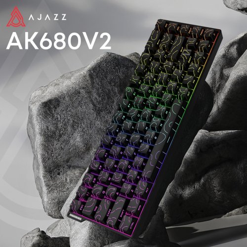Клавиатура Ajazz AK680 V2 RGB Ice Island Magnetic Switch (AK680-V2-I-S-B) Black купить в Украине | Telemart фото