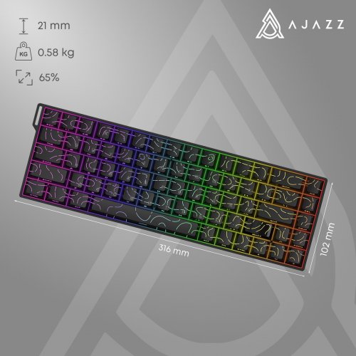 Клавіатура Ajazz AK680 V2 RGB Ice Island Magnetic Switch (AK680-V2-I-S-W) White купити в Україні | Telemart фото